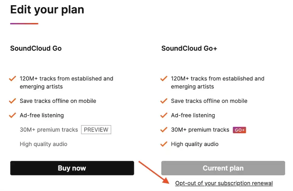 SoundCloud Go Plus funkcje