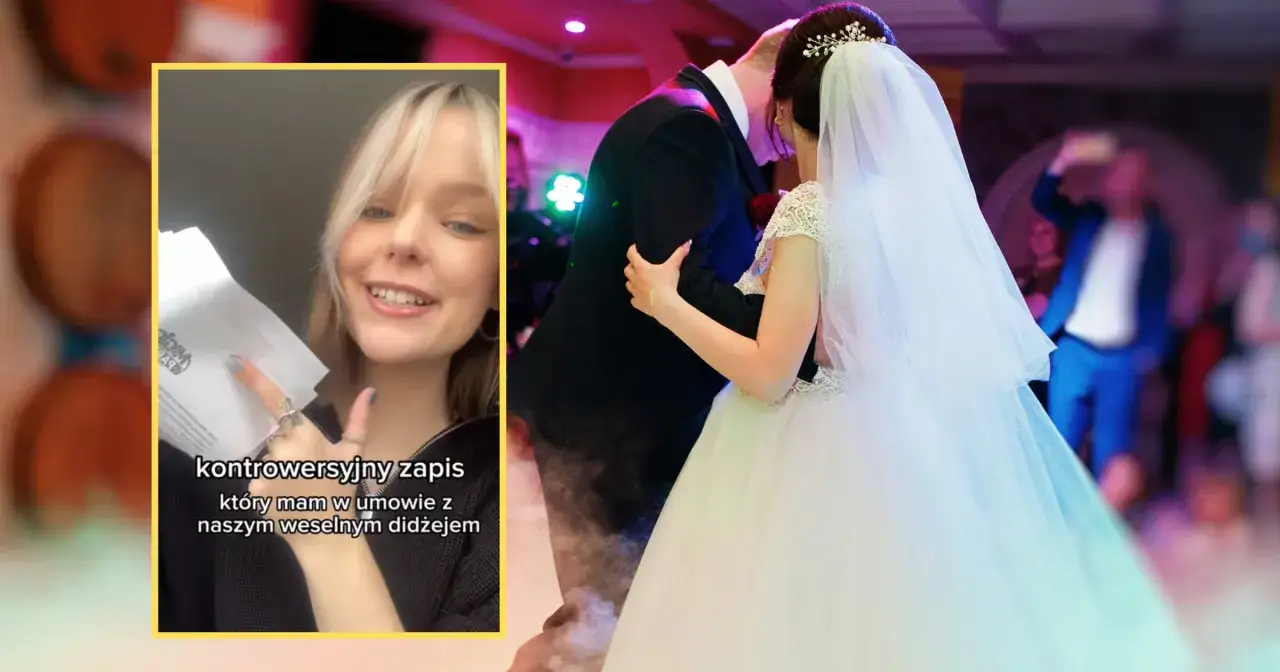 Para młoda rozmawiająca z DJ-em na weselu