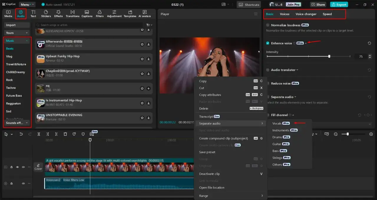 Osoba słuchająca muzyki na laptopie z otwartą aplikacją Spotify